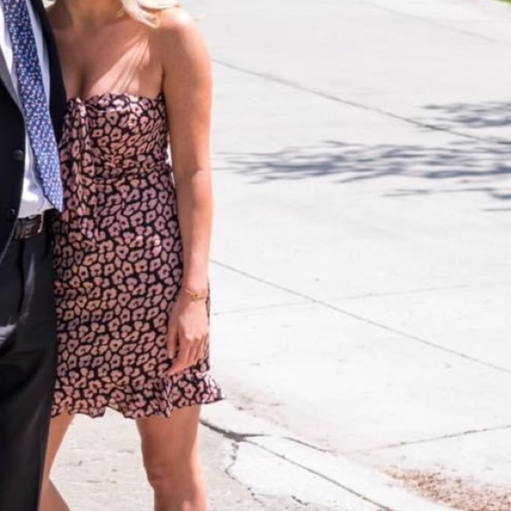 Lulu’s strapless sweetheart mini dress with front tie